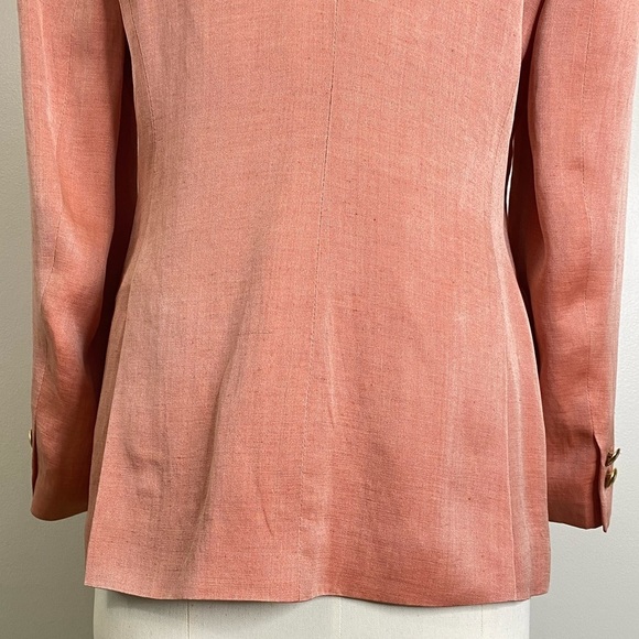 CLASSIC LUXURY VINTAGE WINDSOR BLAZER FLAX SILK CORAL SIZE EURO 40 - Picture 12 of 17